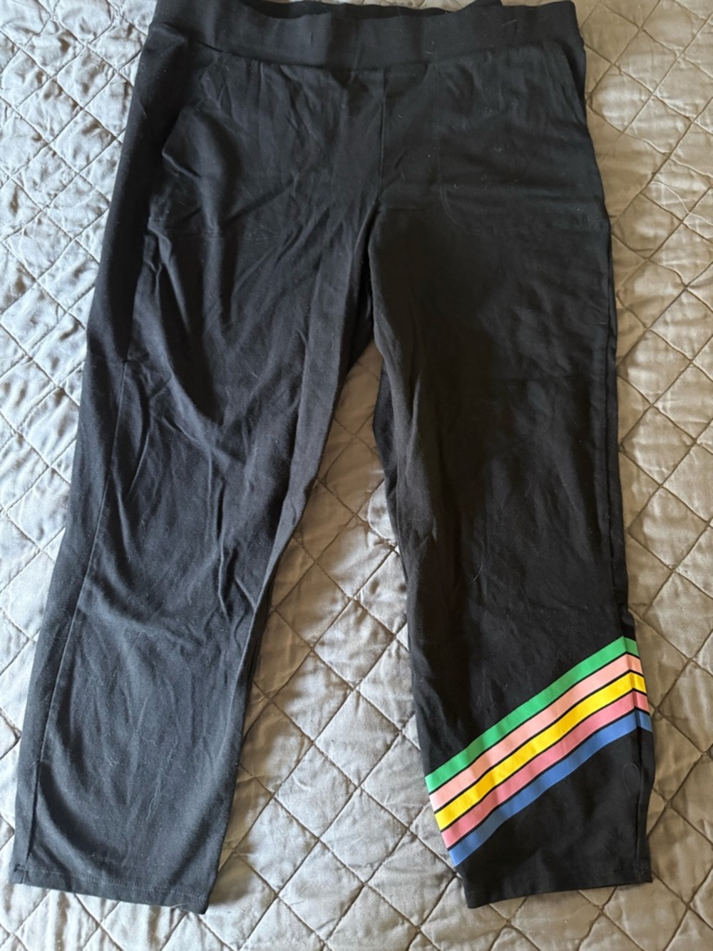 Torrid Capri Leggings with Rainbow Stripe Accent